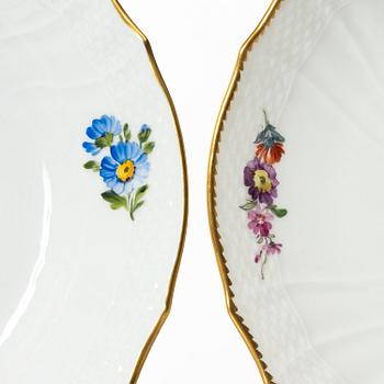 Royal Copenhagen, a 79-piece coffee and tea service, 'Saxon Flower', Denmark.