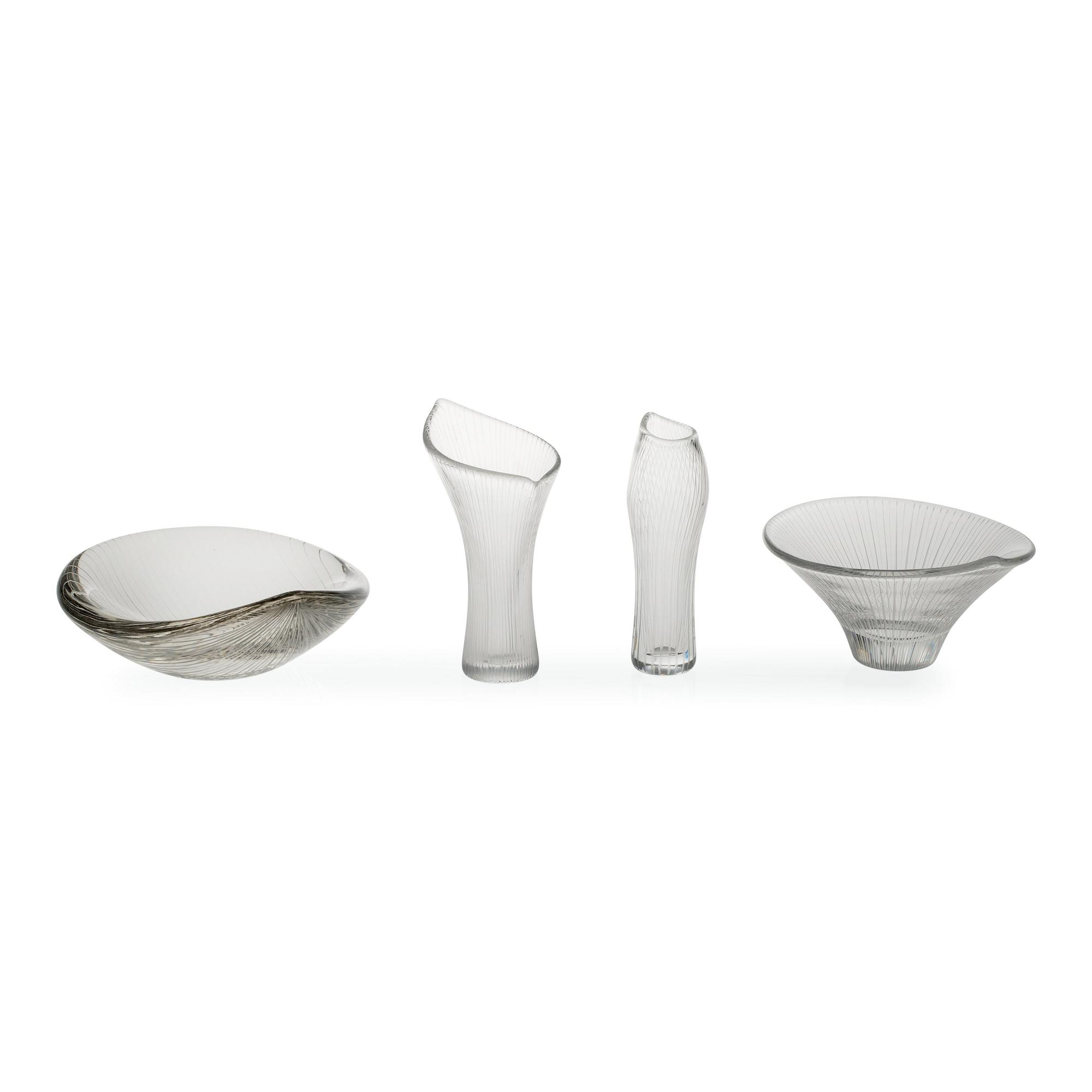 Tapio Wirkkala, TAPIO WIRKKALA, ART GLASS, 4 PIECES.