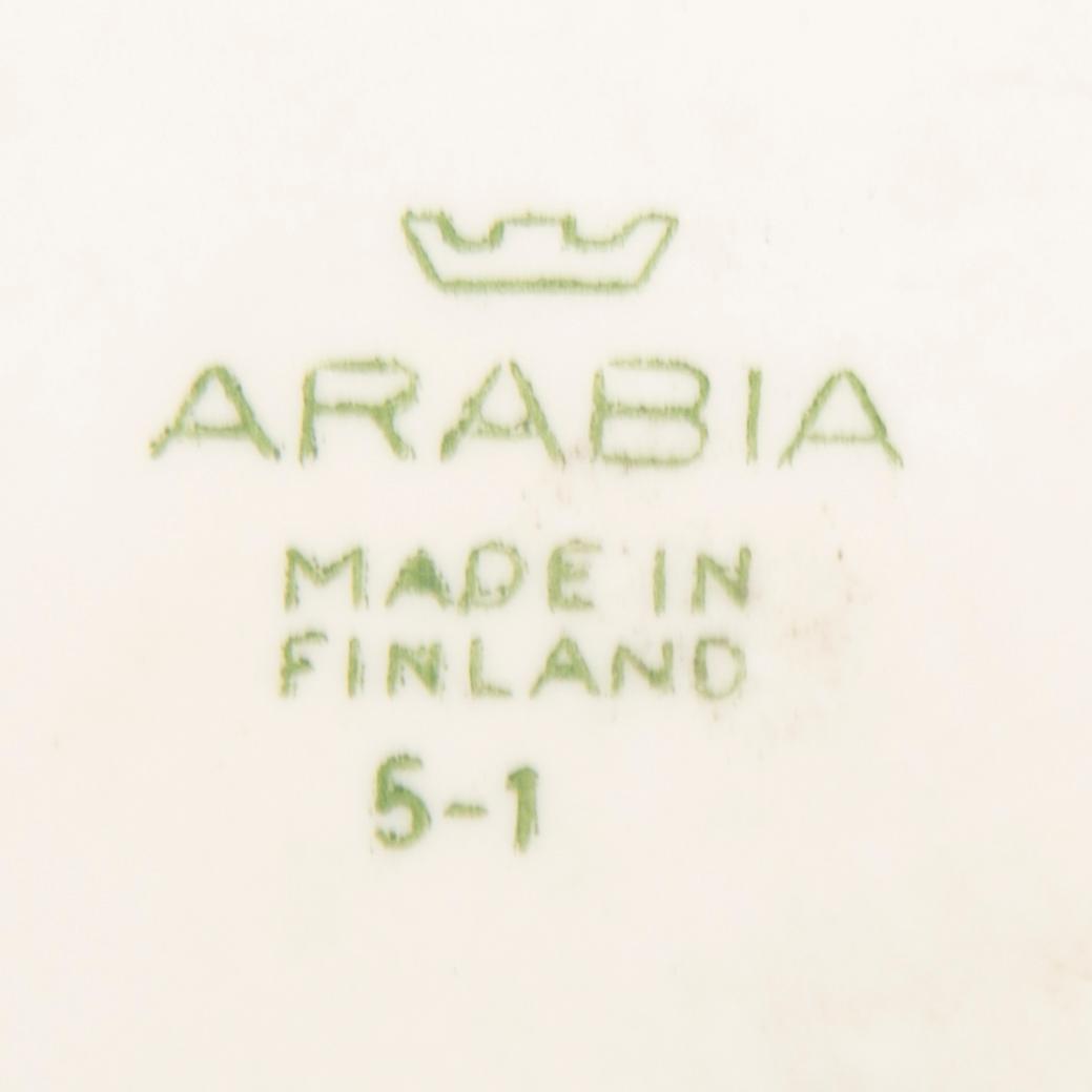 Aune Siimes, Skålar 2 st samt koppar med fat 2 st signerade Arabia 1900-talets andra hälft.