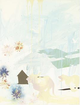 Malin Abrahamsson, diptych, acrylic and paper on canvas, signed and dated 2006 verso.