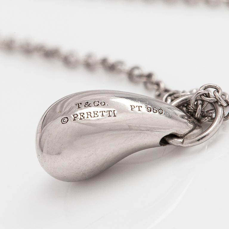 Tiffany & Co, Elsa Peretti, kaulakoru, "Teardrop", platinaa.