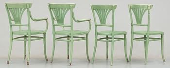 STOLAR, 4 st, Thonet, Wien, Österiket 1900-talets första hälft.