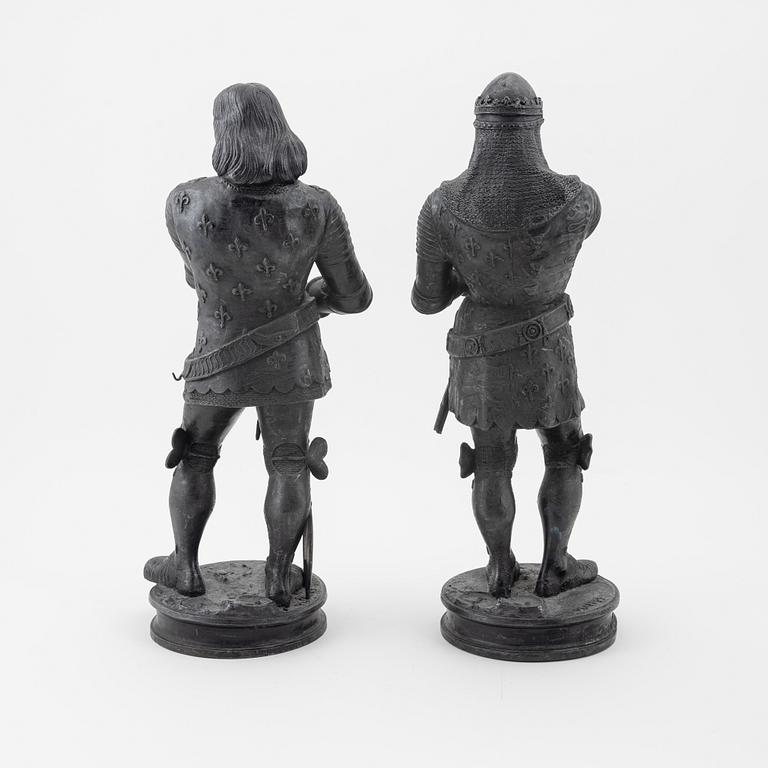 Two sculptures, after Auguste Joseph Peiffer.
