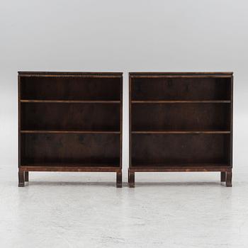 Bookcases, a pair, functionalist, 1920s/30s.