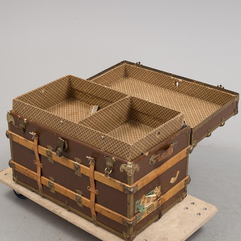 An early 20th century steamer trunk.