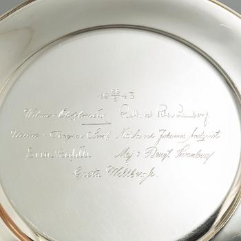 A set of 22 Swedish silver plates, mark of GAB, Stockholm 1937-1960.