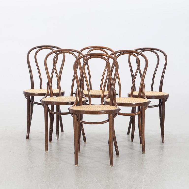 6 CHAIRS, Thonet-style, first half of the 20th century.