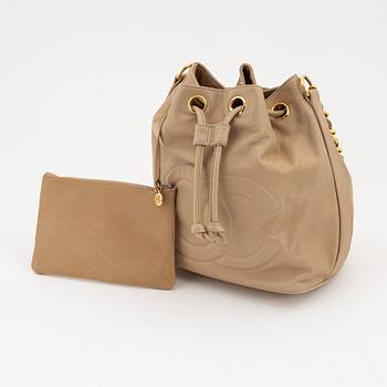 Chanel, a beige leather bag 1989-1991.