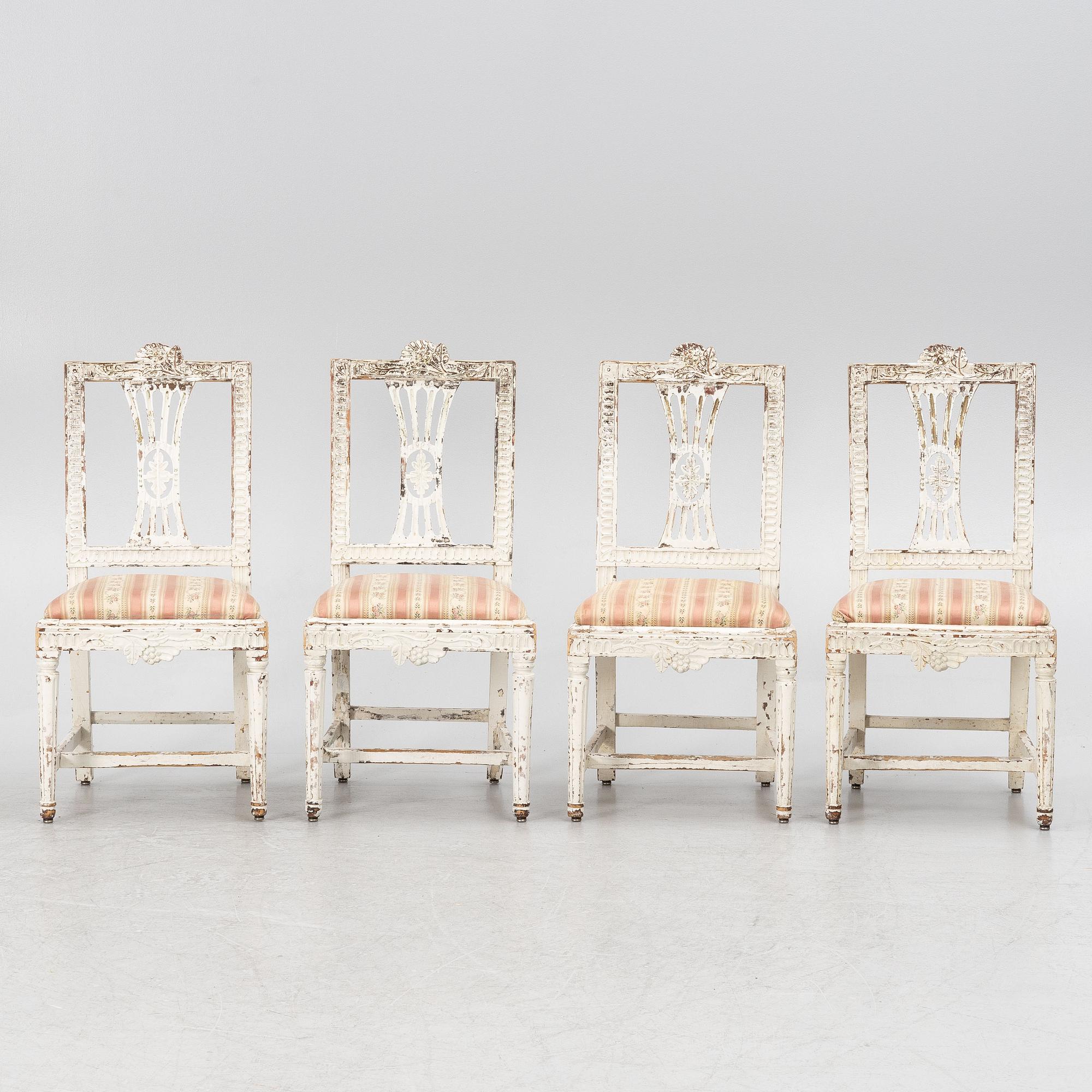 Stolar, 4 st, Lindome, 1700-talets slut, Sengustavianska.