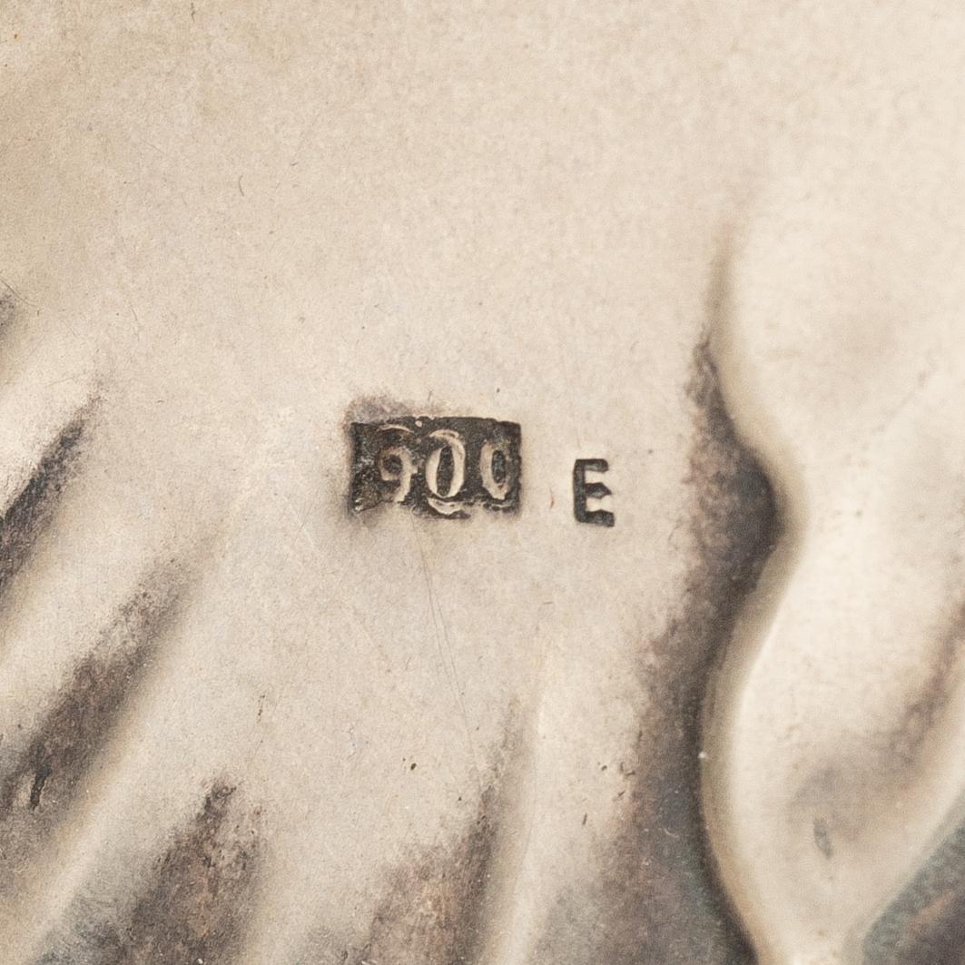 Tredelat serveringsfat, silver, 1900-tal.