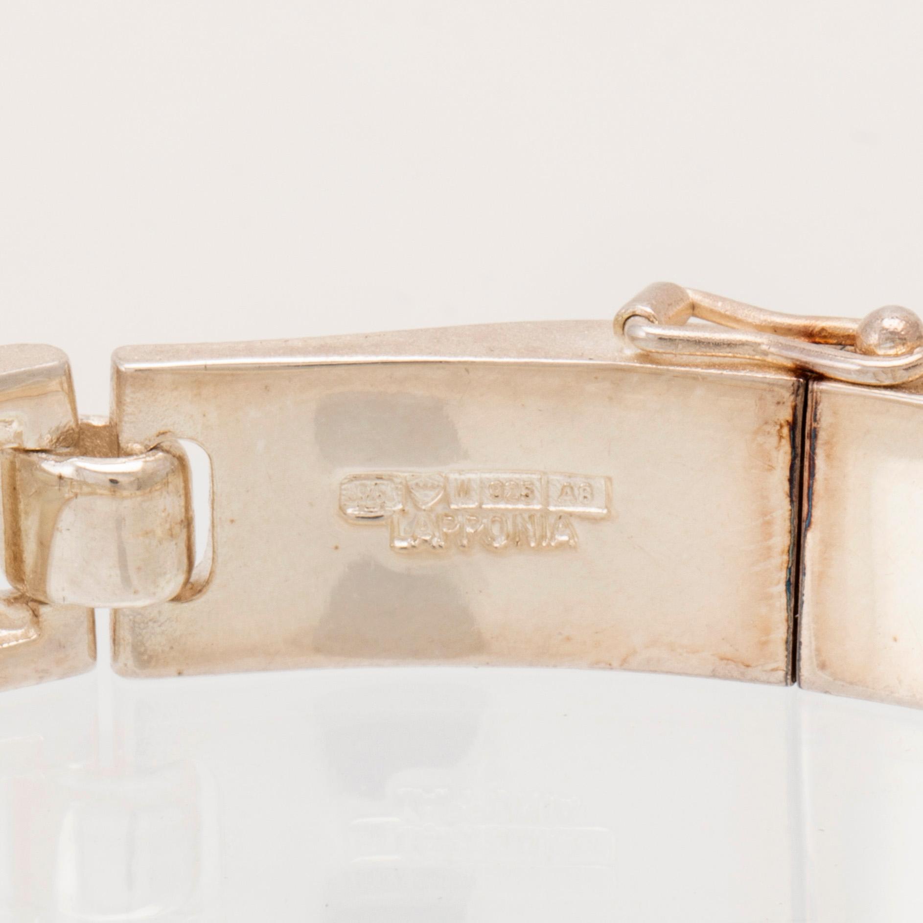 Björn Weckström, bracelet "Crisium" silver, Lapponia 1978.