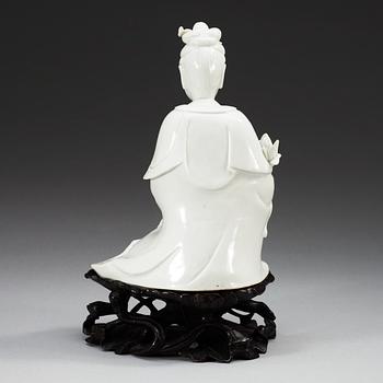 A blanc de chine figure of Guanyin, Qing dynasty.