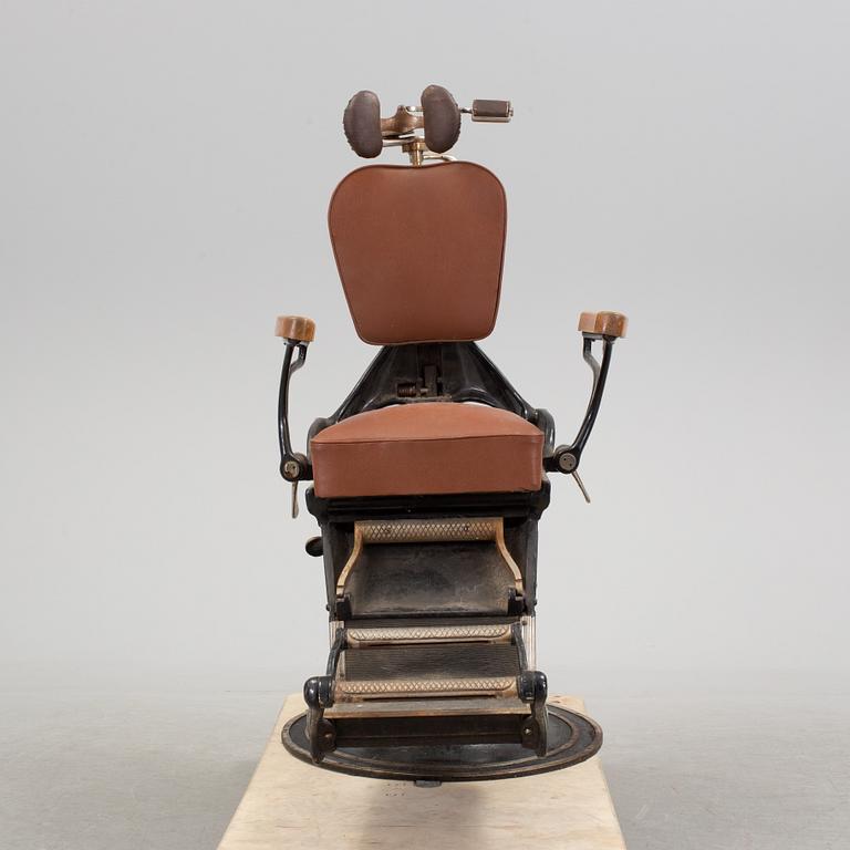 A dental chair, circa 1900.