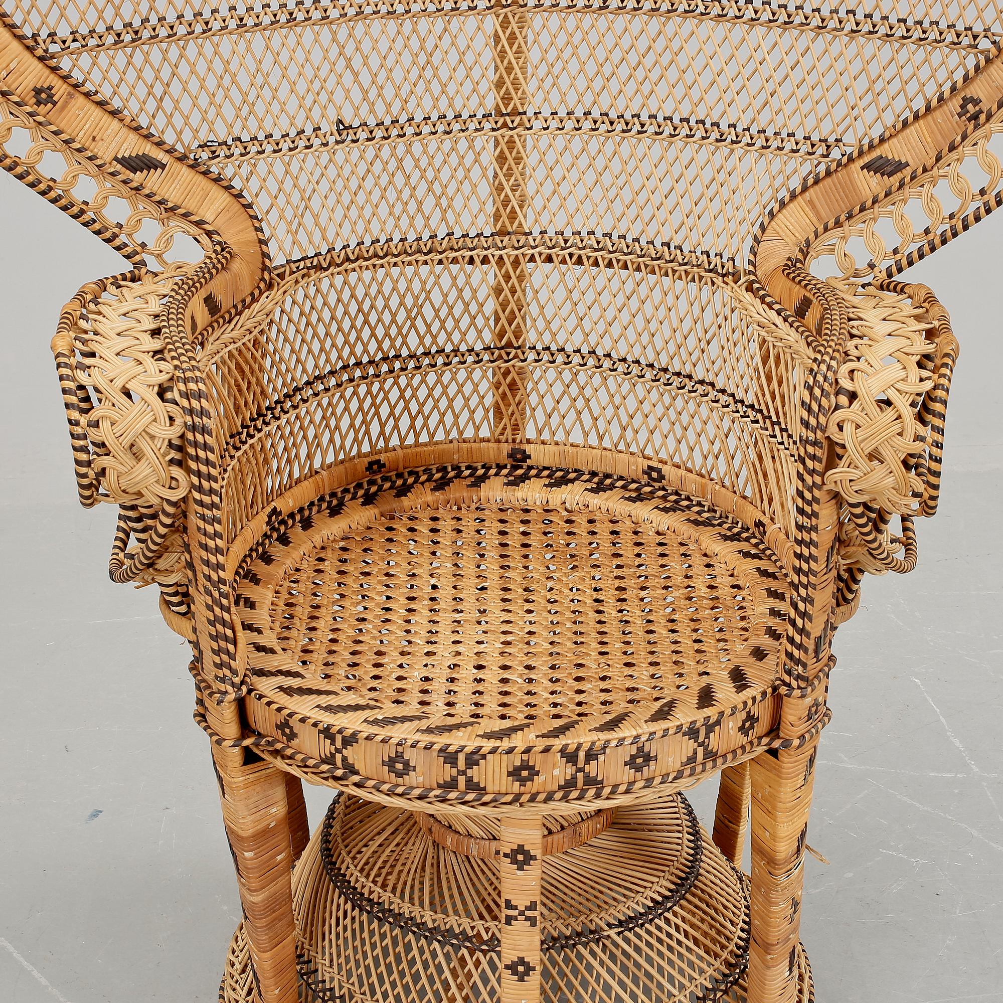 KORGFÅTÖLJ, rotting, 1900-tal.