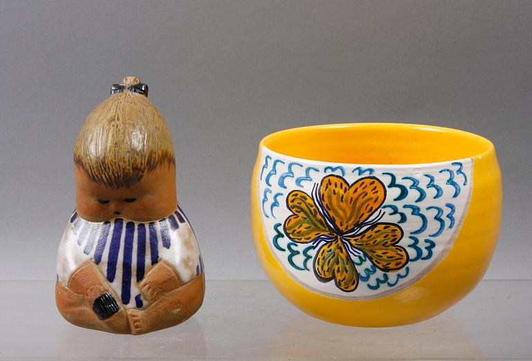 PARTI KERAMIK, 2 delar, Lisa Larson samt Ulrica Hydman-Vallien.