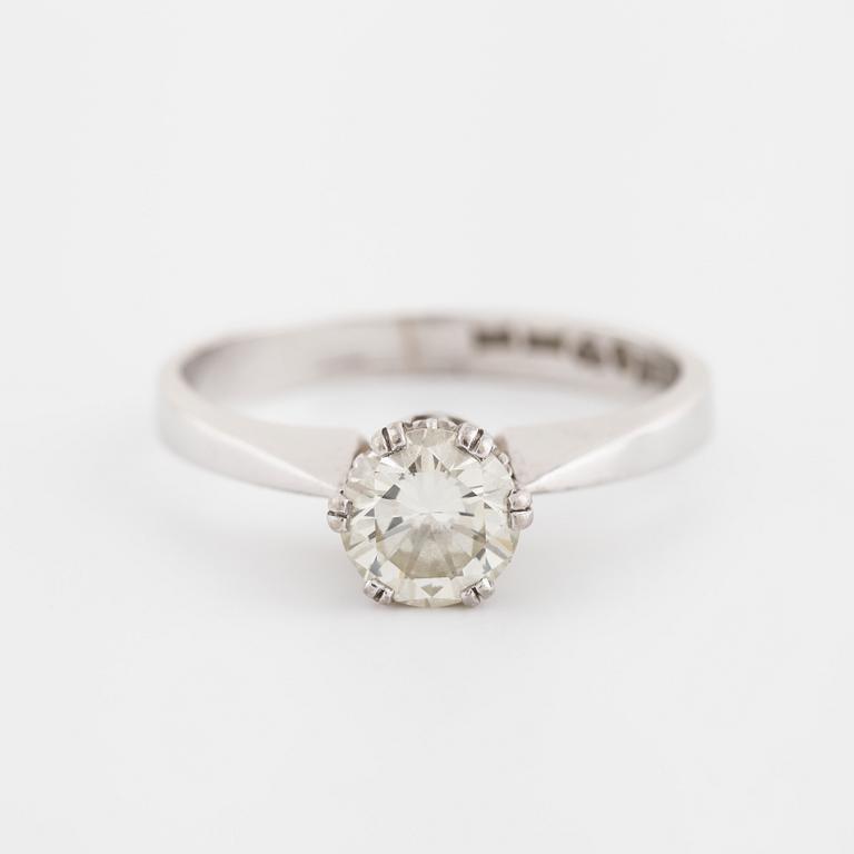 A brilliant cut diamond ring by Arne Blomberg, Strömstad, 1974.