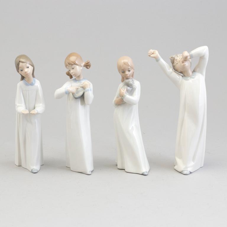 7 porcelain figurines by Lladro and Nao Spain in the second half of the 20th century.