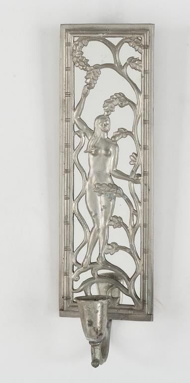 DAVID WRETLING, attributed to, 7 pewter items, mid 20th century.