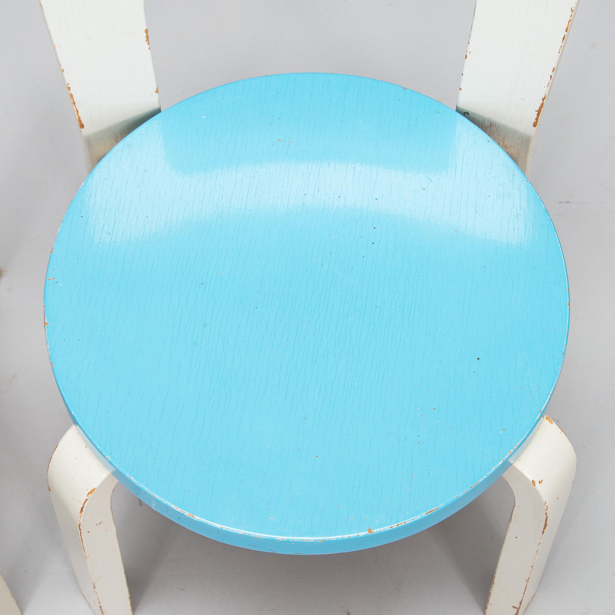 Alvar Aalto, barnstolar, 4 st, N65, Artek, 1960-tal.