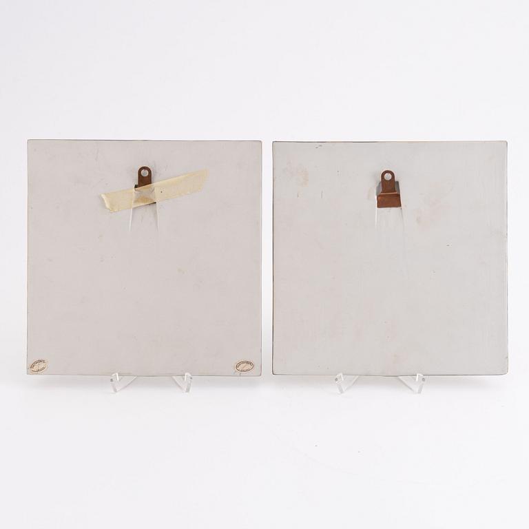 Lisa Larson, two stoneware wall reliefs, Gustavsberg.