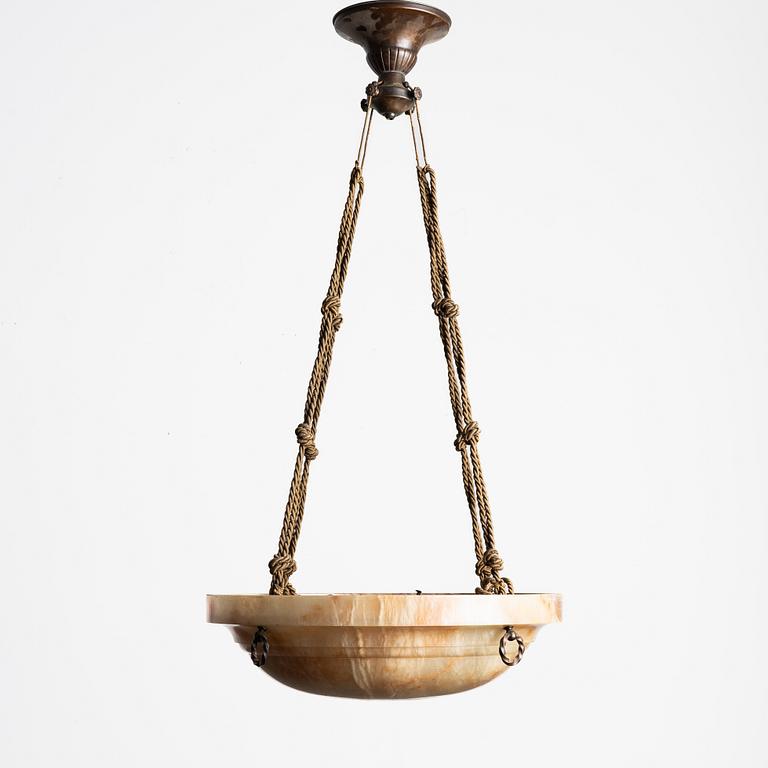 An alabaster ceiling lamp, 1920s.