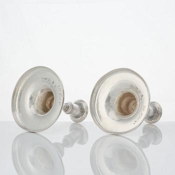 Johan Steinfort, ljusstakar, s k spelstakar, ett par, silver, Stockholm 1773. Gustavianska.