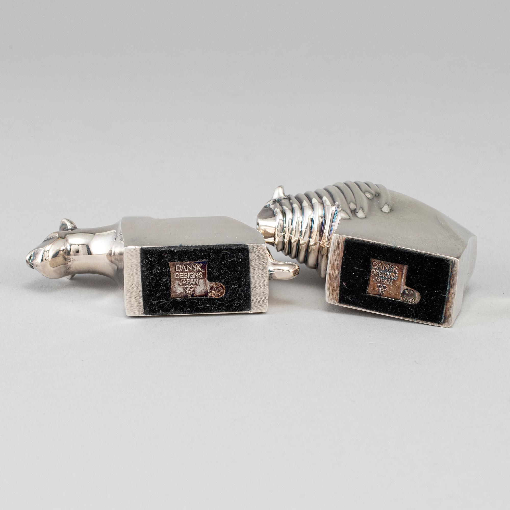 two silverplated figurines Dansk Design later part of the 20th century.