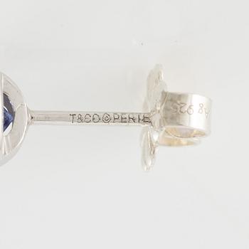 Tiffany & Co, Elsa Peretti, "Color by the yard", earrings, silver and tanzanites.