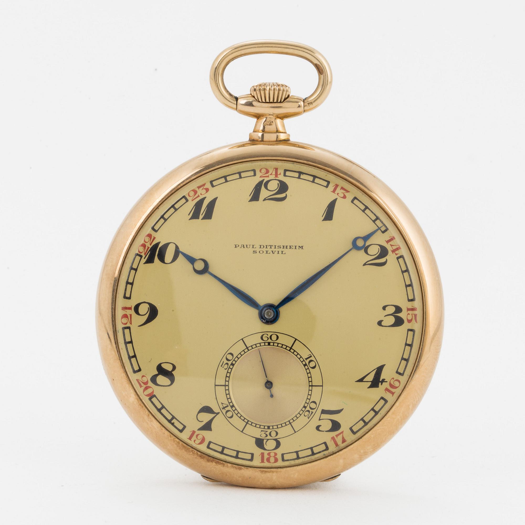 PAUL DITISHEIM SOLVIL, pocket watch, 49 mm.