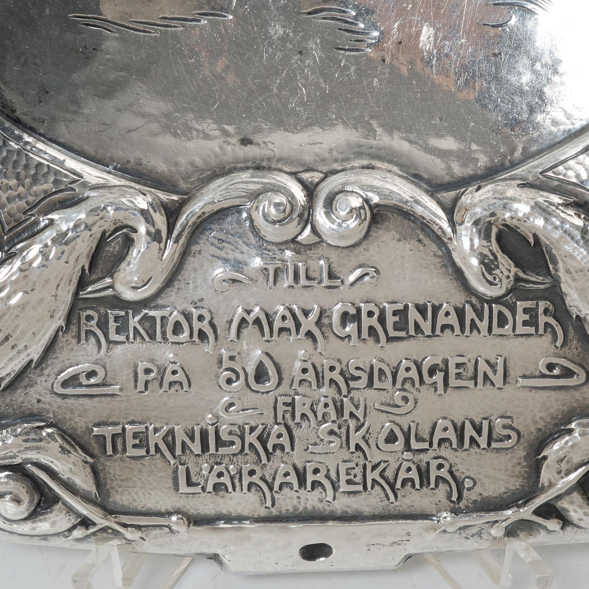 Astri Ekengren Ekman, a silver wall plaque, GA Hultgren, Eskilstuna, 1923.