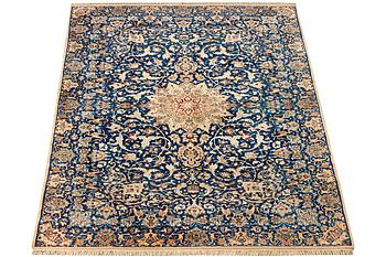 A part silk Nain carpet, 6 LA, c. 250 x 152 cm.