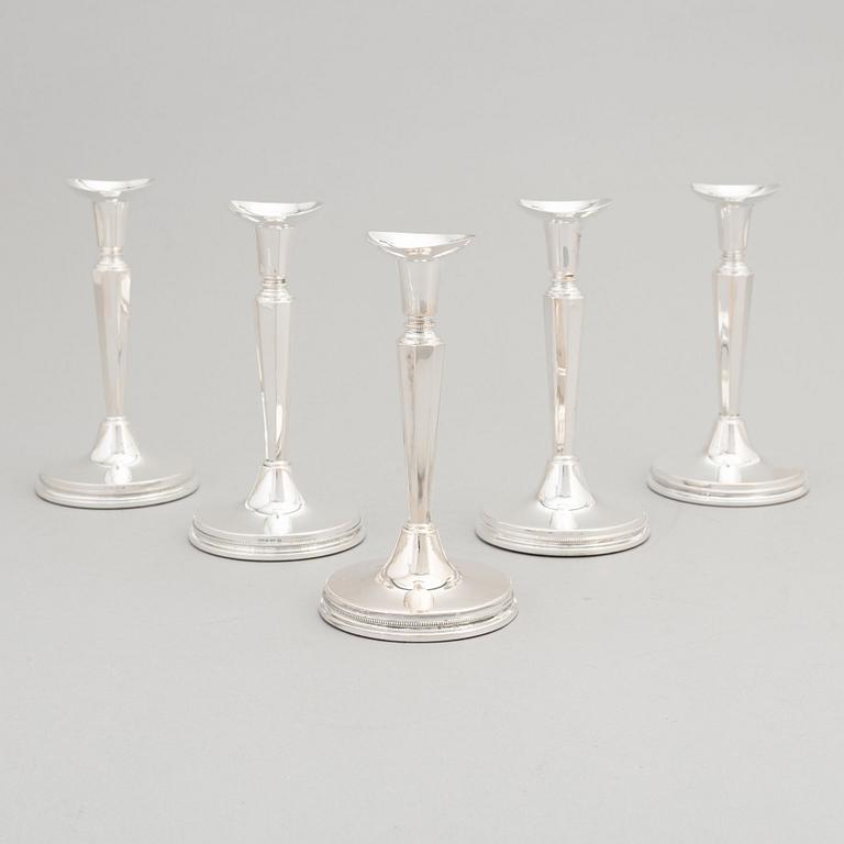 Erik Löfman, five silver candlesticks, MGAB, Uppsala 1958-62.