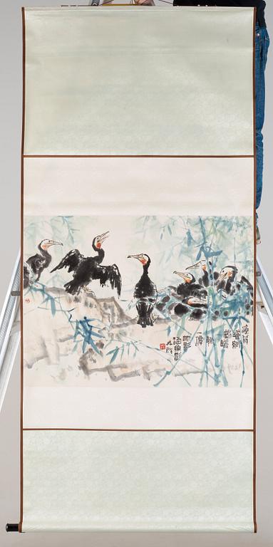 Lin Kai, A hanging scroll, signed.