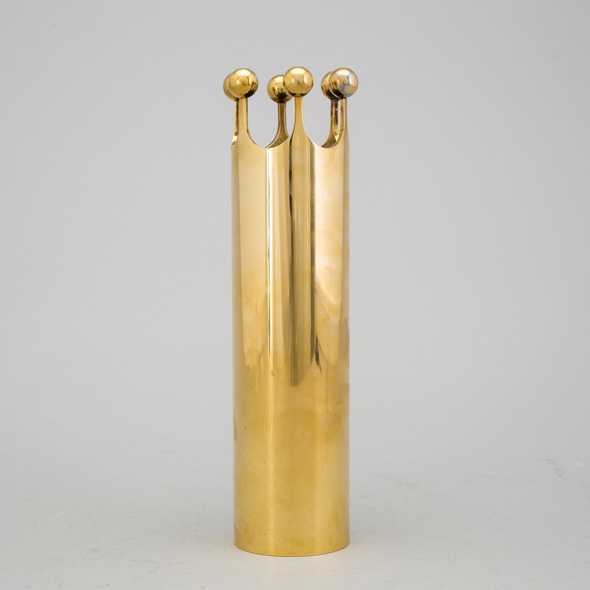 A brass vase by Pierre Forsell for Skultuna.