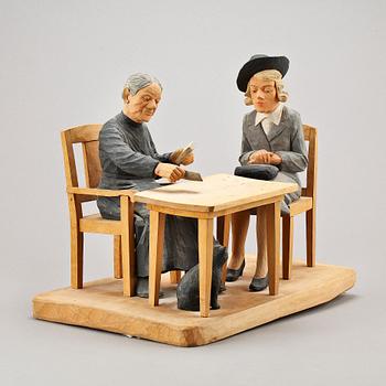 HERMAN ROSELL, träskulptur, sign o dat 1951.