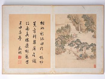 An album with 16 pages in the style of Wen Zhengming (1470–1559), Qing dynasty, 19th Century.