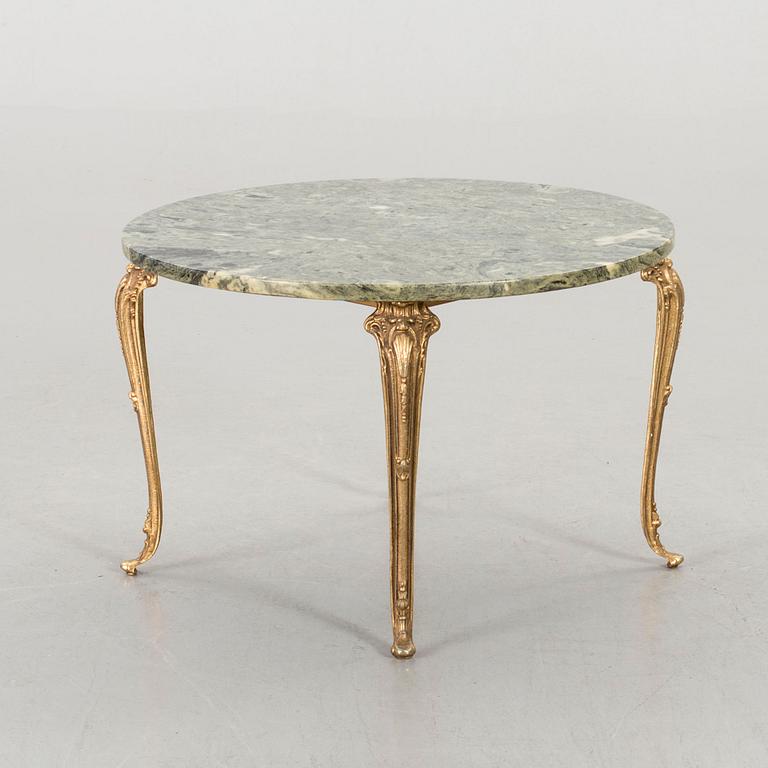 A STONE TOP SOFA TABLE.