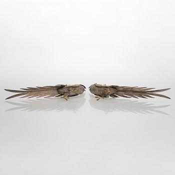 Bordsdekorationer, ett par, silver, Spanien kring 1900-talets mitt.