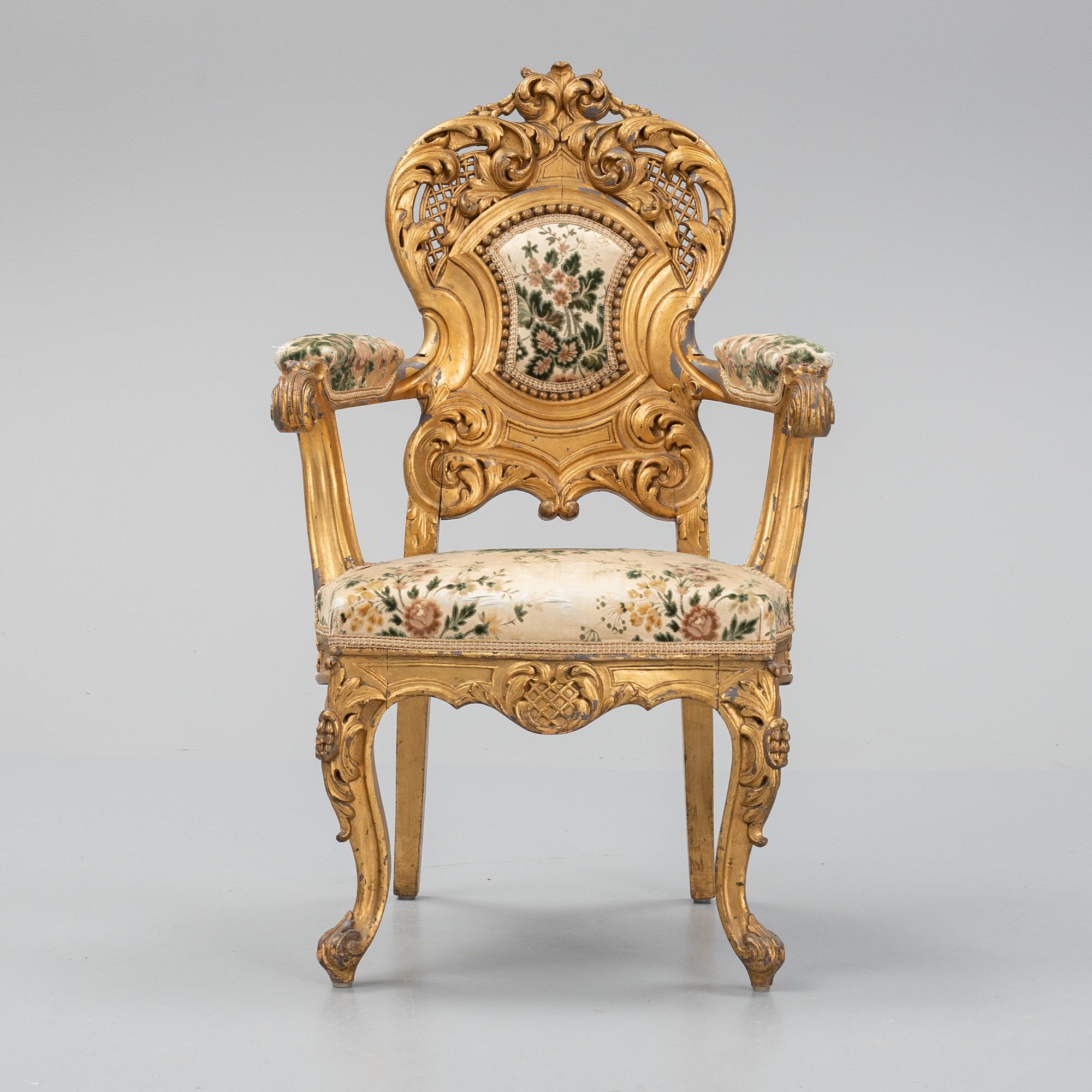 A south European Baroque style chair, late 19th Century.