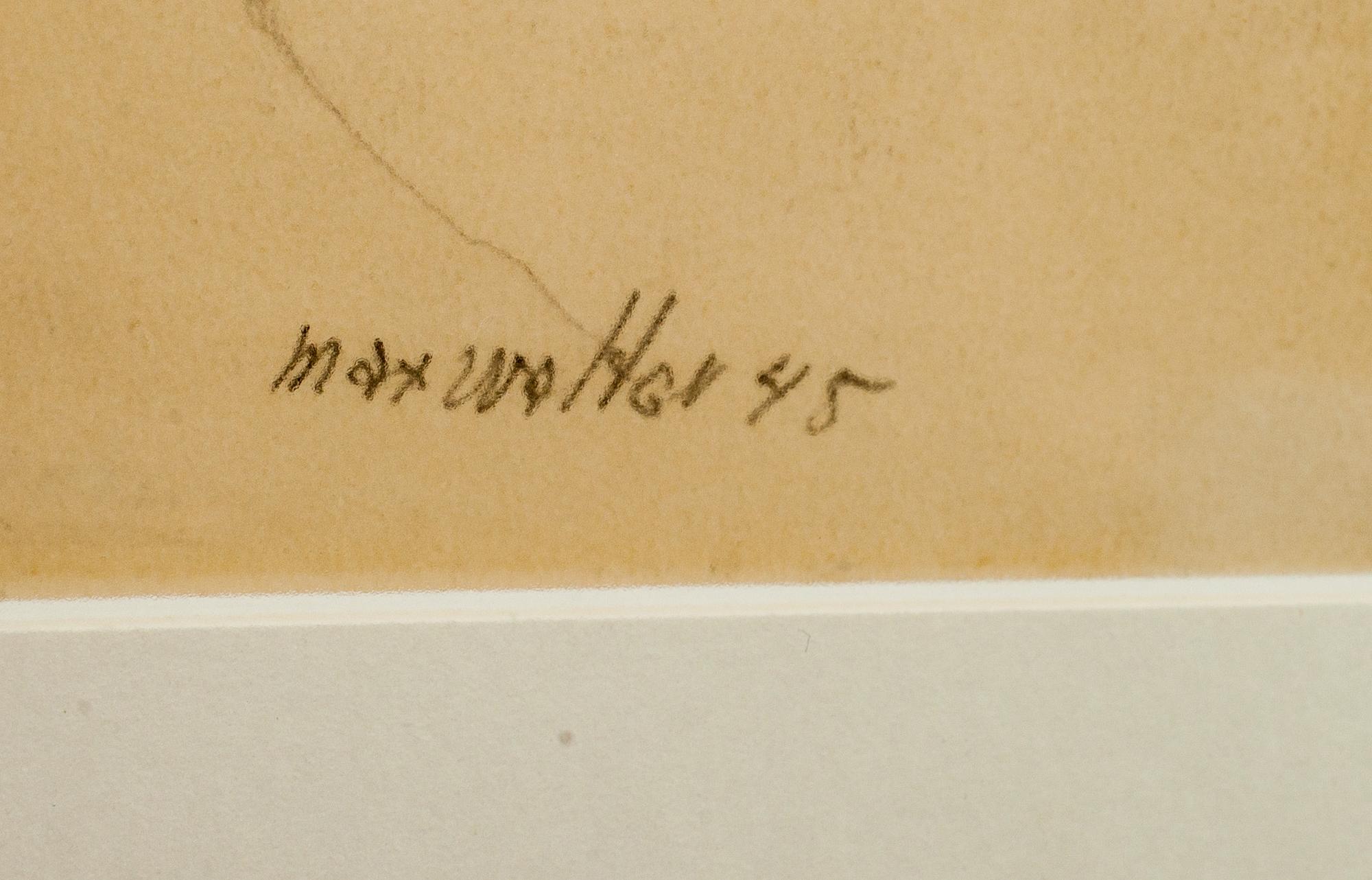 MAX WALTER SVANBERG, teckning, signerad och daterad 45.