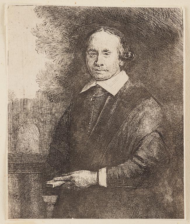 Rembrandt Harmensz van Rijn, "Jan Antonides van Der Linden, Physician", later impression.