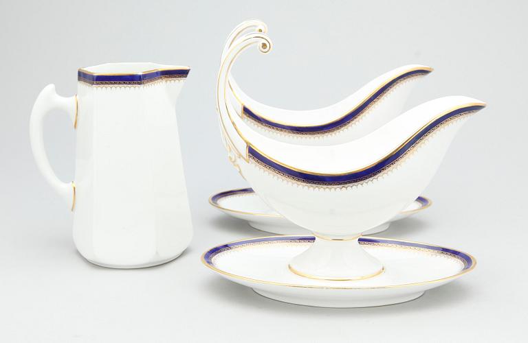 SERVISDELAR, 3 st, flintgods, "Empire", Rörstrand, omkring 1900.