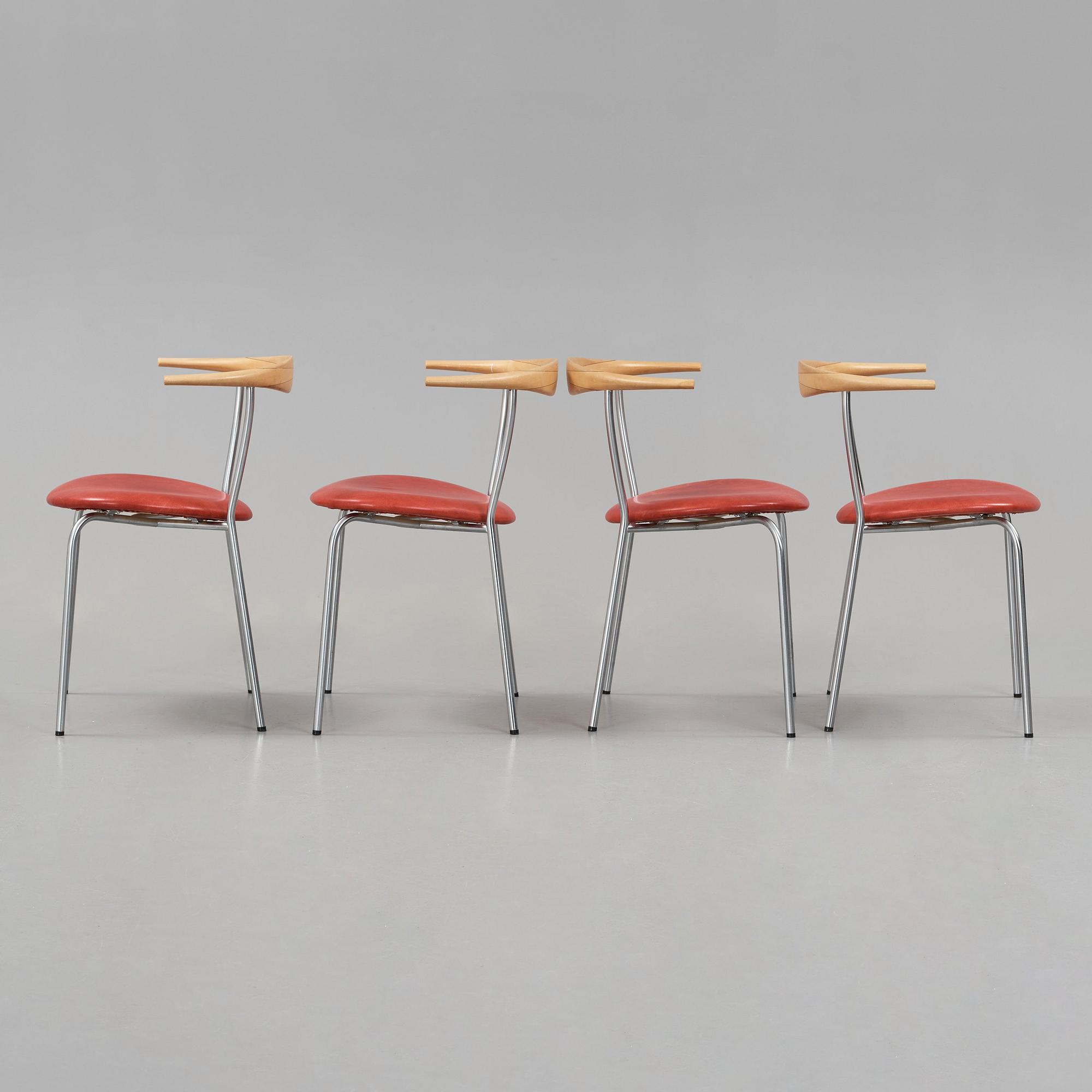 Hans J. Wegner, stolar, 4 st "JH 701", Johannes Hansen, Danmark.