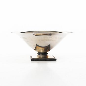 Guldsmedsaktiebolaget (GAB), Bowl on foot, silver, with wooden base, Stockholm 1936.