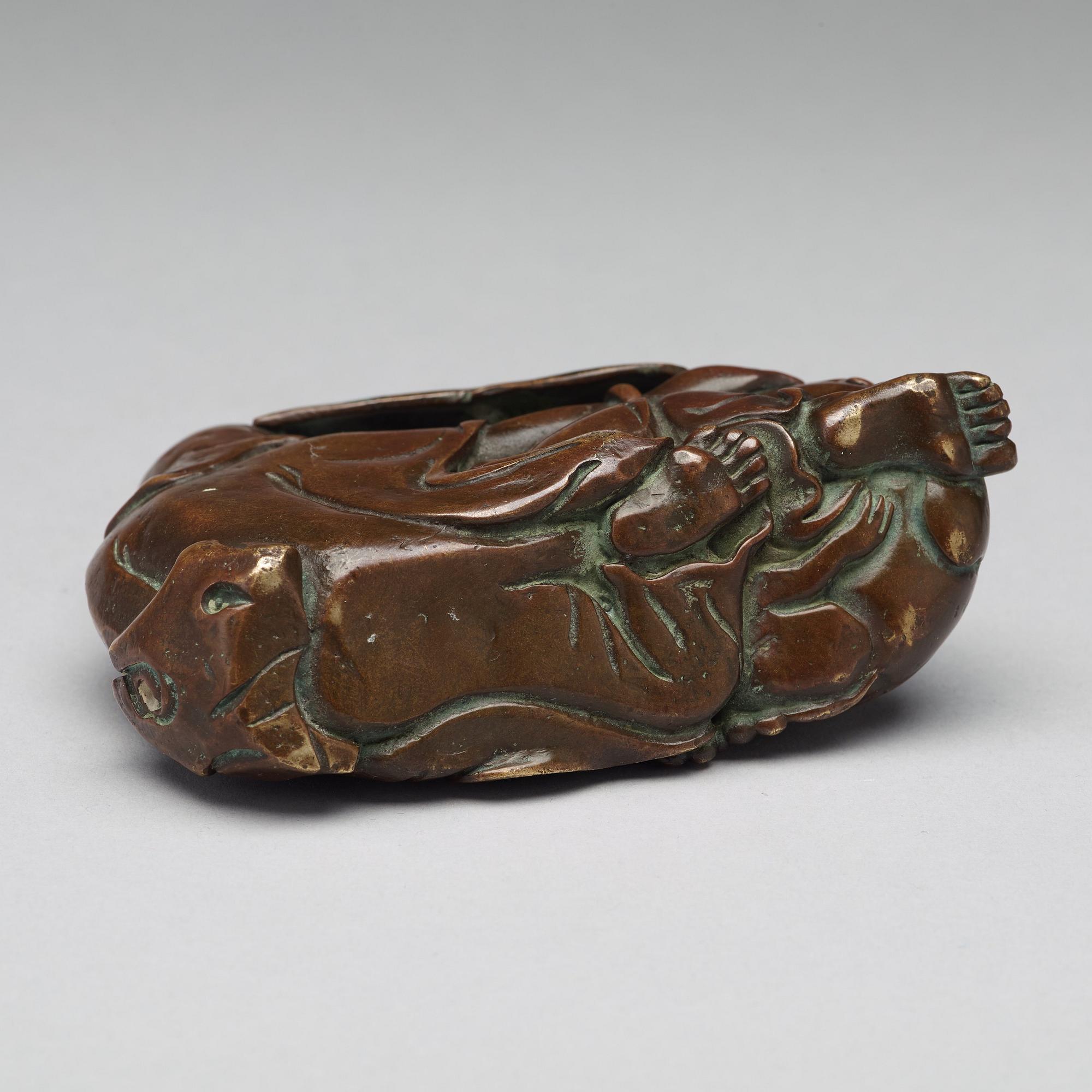 A bronze sculpture of one of the immortals, Qing dynasty, 18/19th Century.