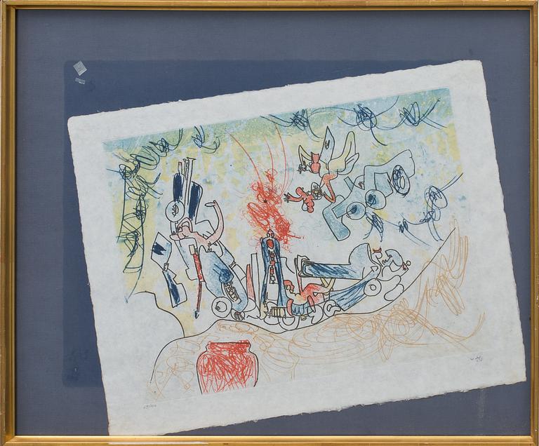 ROBERTO MATTA, färglitografi, signerad och numrerad 69/100.