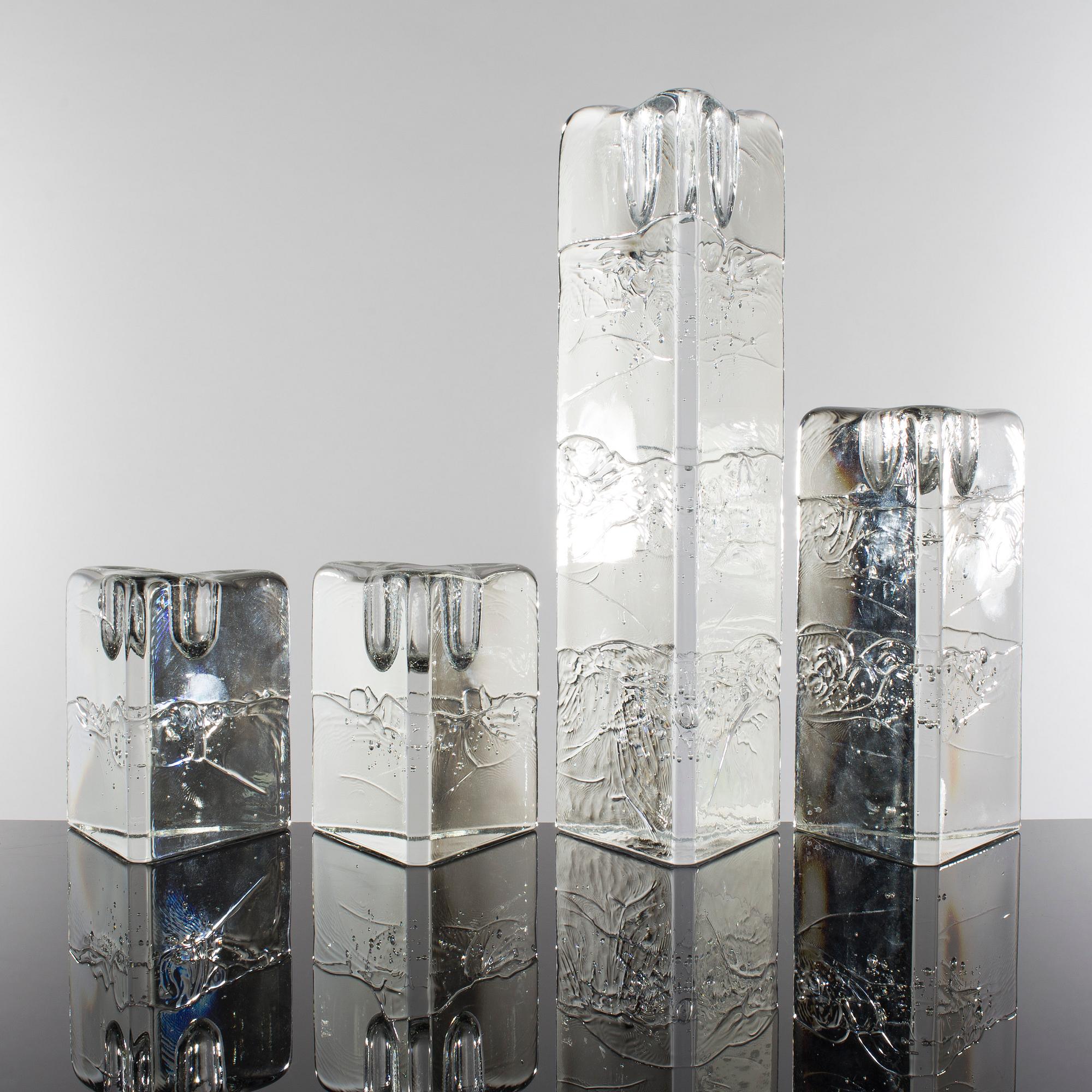 LJUSSTAKAR, 7 st, glas, "Arkipelago", Iittala, 1900-talets fjärde kvartal.
