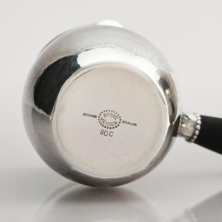 Georg Jensen, a sterling silver three-piece coffee set, Copenhagen, Denmark, after 1945, design no 80B and 80C.