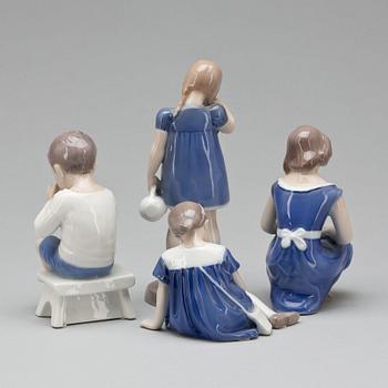 FIGURINER, 4 st, porslin, Bing & Gröndahl.