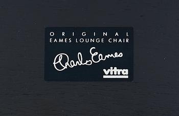 CHARLES & RAY EAMES, fåtölj med ottoman, "Lounge Chair", Vitra.